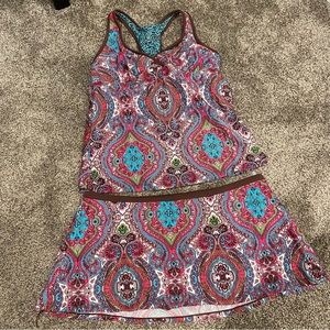 Athleta 2 piece swimsuit (tankini), large